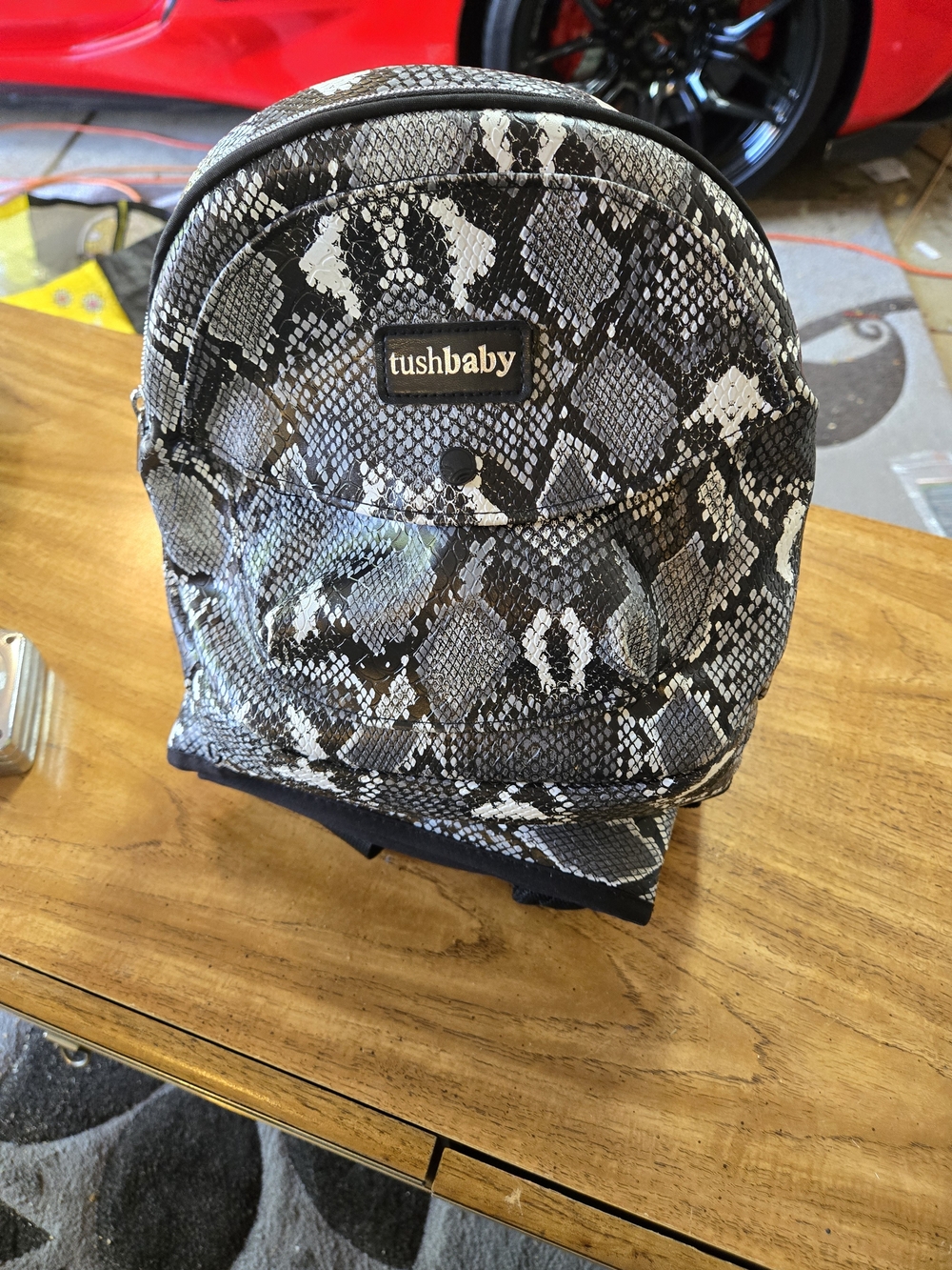 tushbaby Snake Print Mini Backpack - Black & Gray